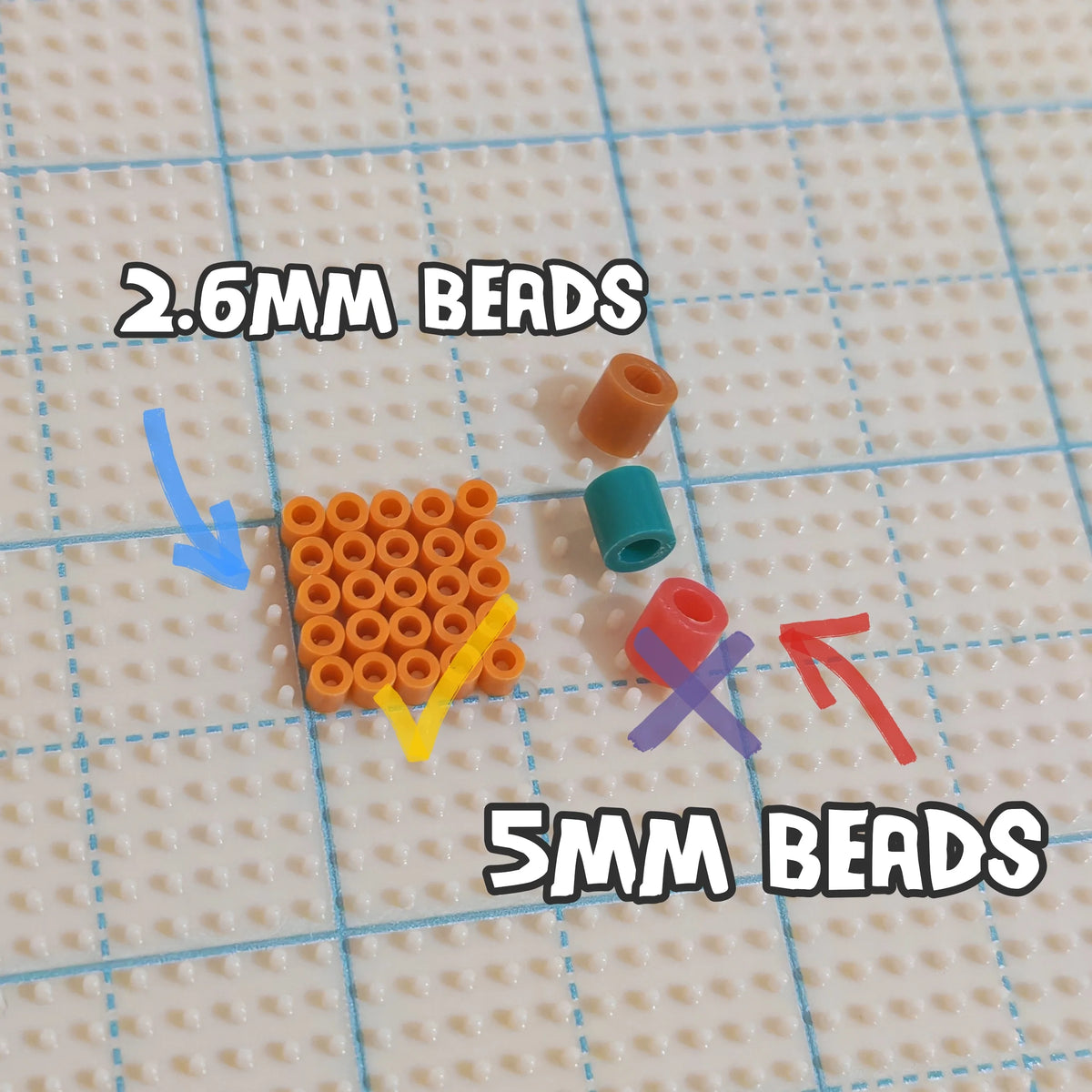 Yantjouet 2.6mm Hama Beads Colorful 52dot Pegboard 1/2/4PCs White Pink Pixel Art Tool Template Board Square DIY Figure Material