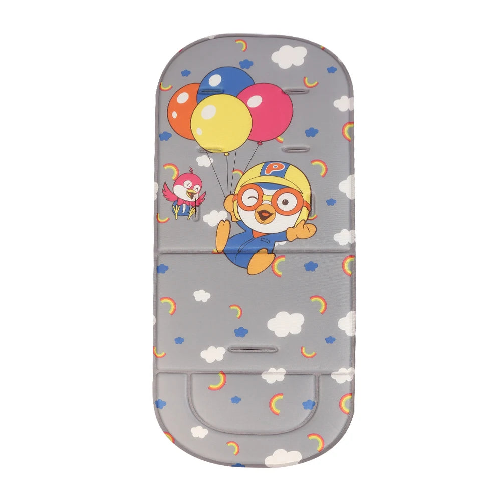Stroller Cushion Summer Cartoon Seat Pad All-Season Universal Thin Pushchair Pad High Chair Seat Cushion With Back Support