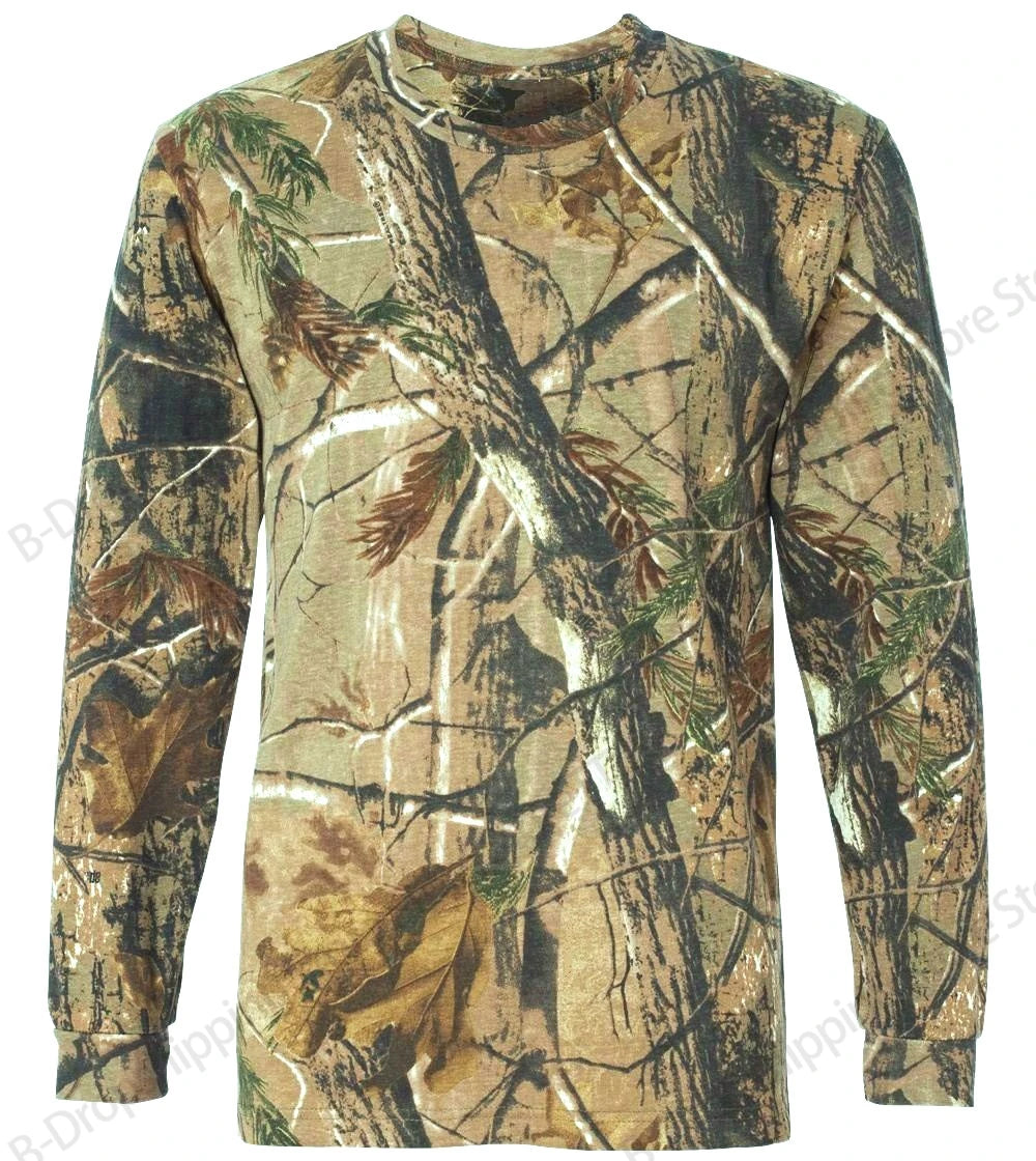 Mens Eagle Pass Hunting Camo Long Sleeve T-shirt Camouflage 3D Print Tshirt Men Women Fashion Sports Tops Tees Men Clothing Camp