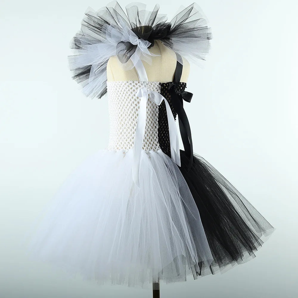 The Clown Costume Terrifier Art Girl Black White Fancy Tutu Dress Horror Joker Dress for Girls Halloween Carnival Party Costumes