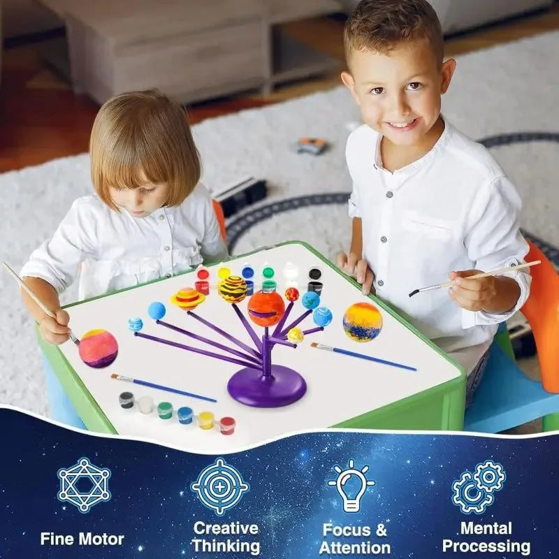 Solar System Model STEM 3D Assembly Toy 8 Planets Projection Device Kids Early Education Learning Science Enlightenment