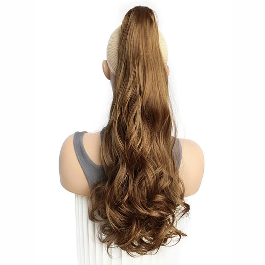 Synthetic Claw Clip in Ponytail Hair Extension Long Curly Wavy Hair High Temperature Fiber Hairpiece for Women Daily