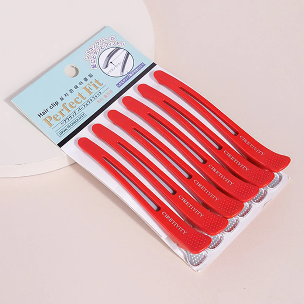 6Pcs Hairdressing Clamps Women's Claws Section Clips Barber Crocodile Hairpin Salon Styling Tools Hair Accessories