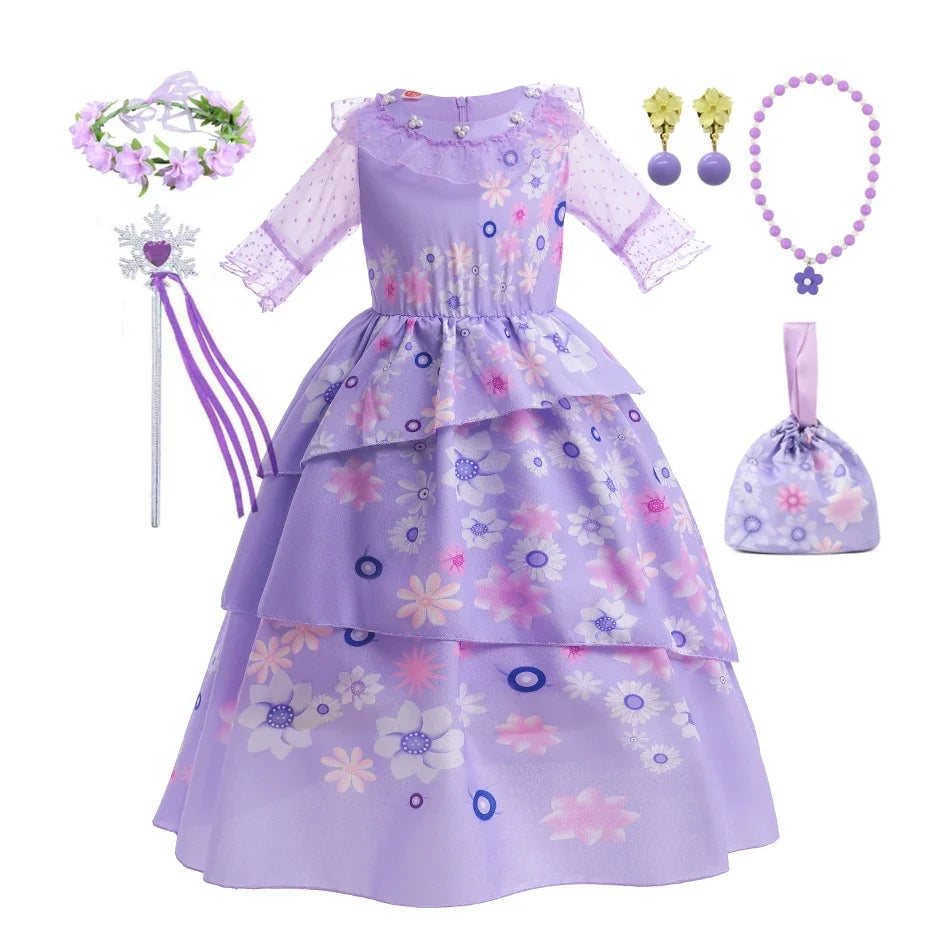 Isabella Charm Dress Girl Princess Dress Fantasy Party Kid Clothes Halloween Christmas Birthday Party Outfits
