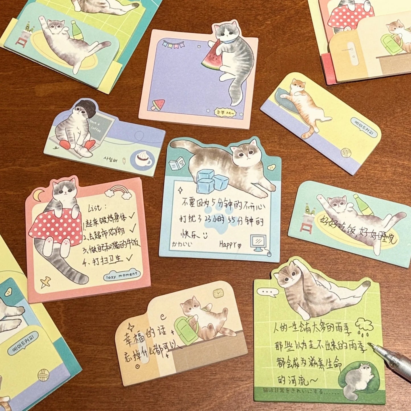 40/160 Sheets Post-it Cartoon Cat Planner Post-it Adhesive Notes