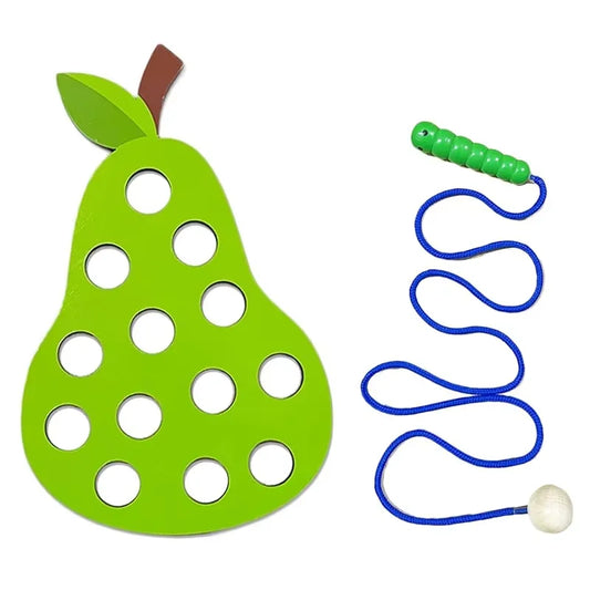 Fruits Threading Teaching Toys Wooden Lacing Toy Kids Toddlers Fine Motor Skills Toy Activity Early Educational Toys Boys Girls