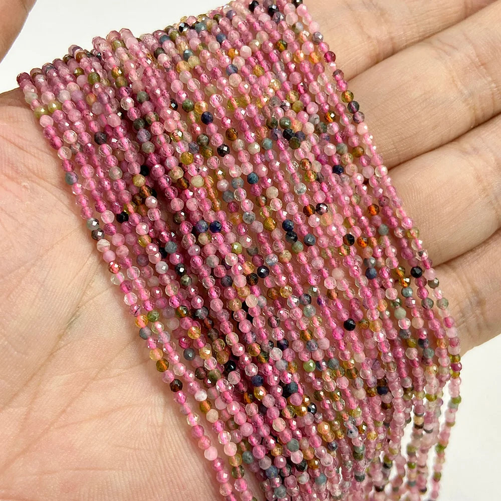 Natural Rose Pink Red Quartz Crystal Stone Beads 2 3 4mm Agates Chalcedony Morganite Rhodochrosite Gem Bead For Making Jewelry