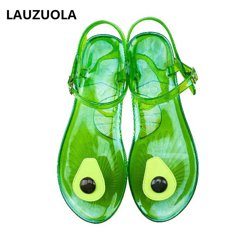 Fruit Jelly Sandals For Women Slipper With Anti Slip Soft Soles PVC Beach Lemon Slippers Shoes 2026 New