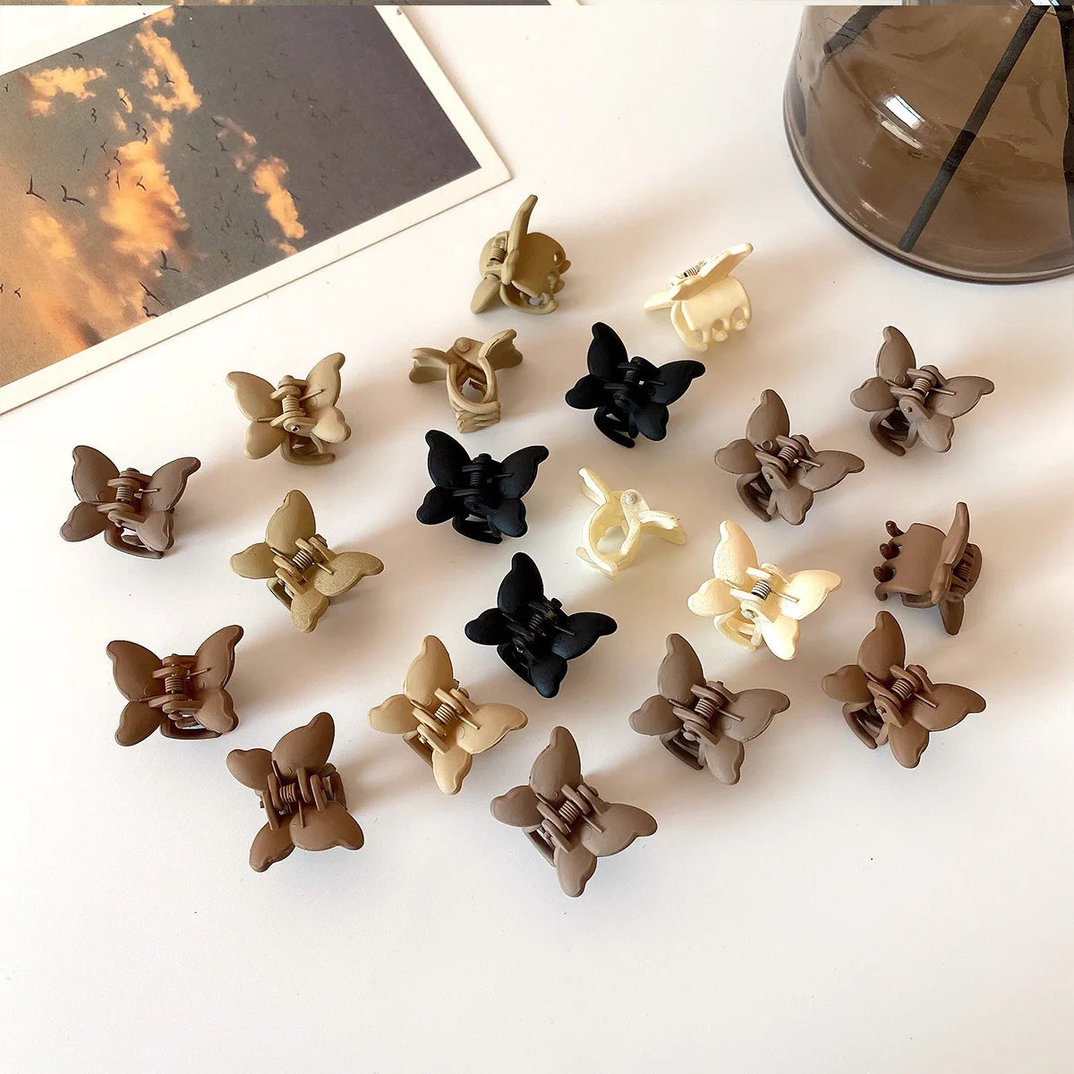 10Pcs/set Small Flower Hair Claw Clips for Women Girls Matte Rectange Jaw Clips Semicircle Barrettes for Thin Hair