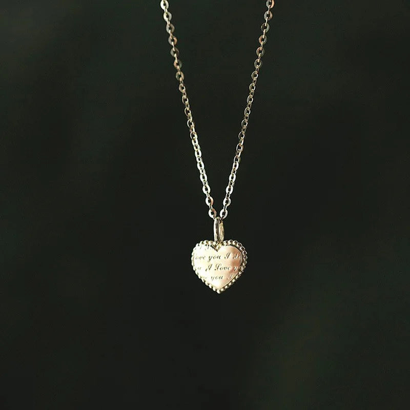 S925 Sterling Silver Classic Love Heart Choker Necklace Pendant for Women 14K Gold Plated Necklaces Wedding Party Jewelry Gift