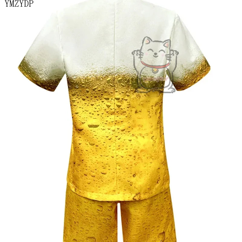 New beer festival yellow gradient long sleeved beer skirt men's suit shorts dress hot selling