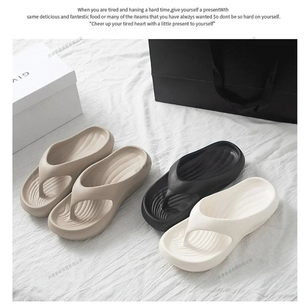 Women Stylish EVA Flip Flops Comfortable Soft Anti Slip Anti Odor Summer Beach Casual Sandals