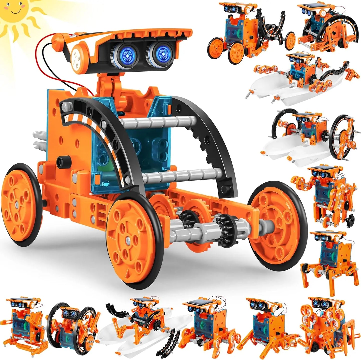 STEM 13-in-1 Solar Robot Kit for Kids Age 8-12, DIY Science Experiment Building Toys Educational Birthday Gifts Boys Girls