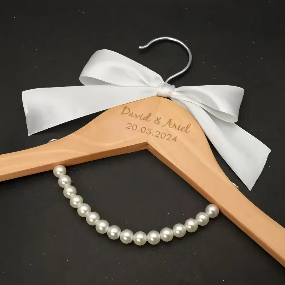 Custom Wedding Dress Hanger Personalized Wedding Hanger Personalised Bridal Hanger Engraved Names and Date Bridal Shower Gifts