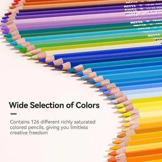 Soft Core Colored Pencils – 48 or 126 Colors for Blending & Shading