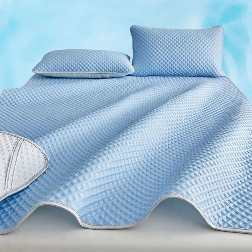 Breathable Cooling Mattress Comfortable Washable Ice Silk Bed Mat Pad Soft Skin-friendly Summer Sleeping Mat Household
