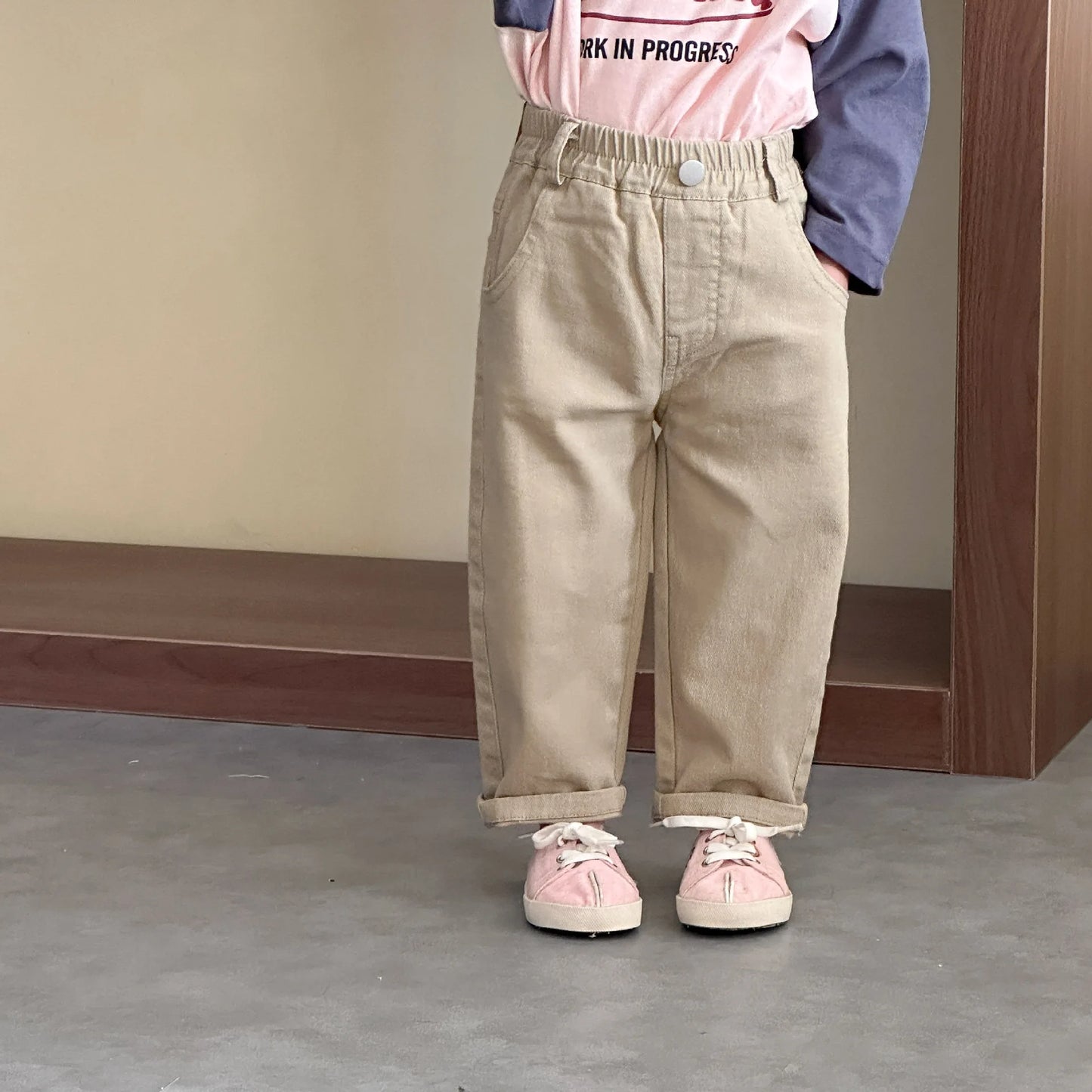 Pants 2026 Spring and Summer New Childrens Clothes Korean Style Boys and Girls Fashion Elastic Pure Cotton Casual Pants