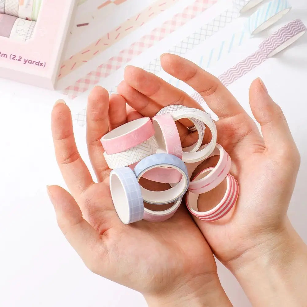 20 Rolls Colorful Slim Washi Tape Set 10mm(0.4 Inch) Wide 2m(2.2 Yards) Long Masking Tape For Journaling Scrapbooking Notebook