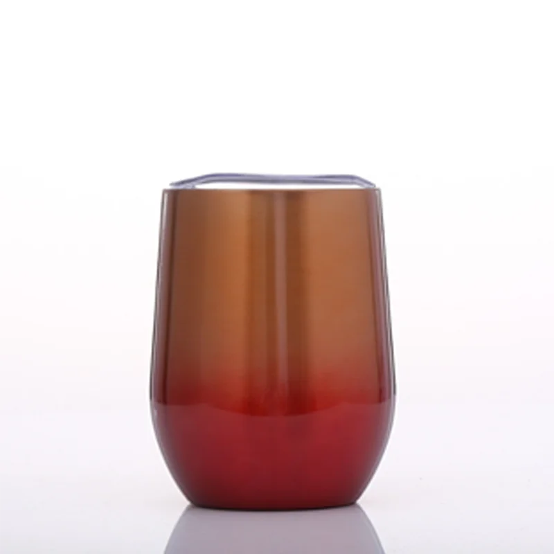 12OZ Wine seal Cover Custom Logo Mug Vacuum Insulated Thermos Garrafa Termica  Egg Shape Coffee Tumbler  Wine Beer  With Lid