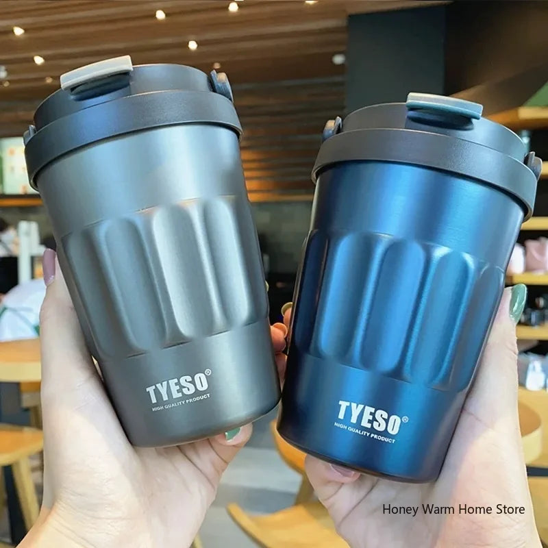 TYESO Vacuum Flasks Thermos Water Bottles 400ml/500ml Stainless Insulated Cup 304 Original Car Tumbler Cold and hot Coffee Mug