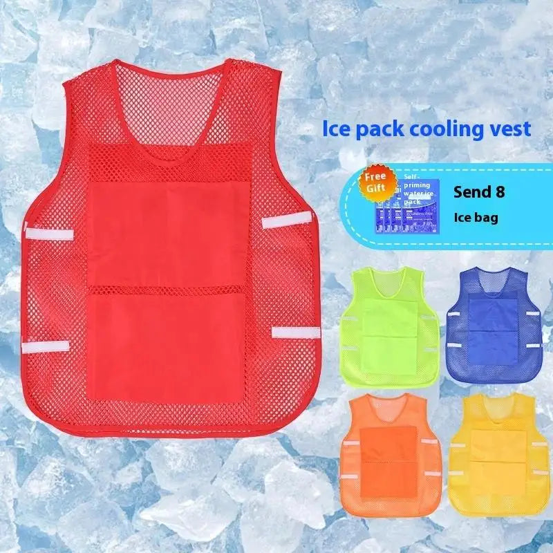 {MAX-66} 1 Pc Summer Cooling Vest Ice Bag Water Cooling Outdoor Workwear Heatstroke Pre Clothing Men Women Universal Normal Size