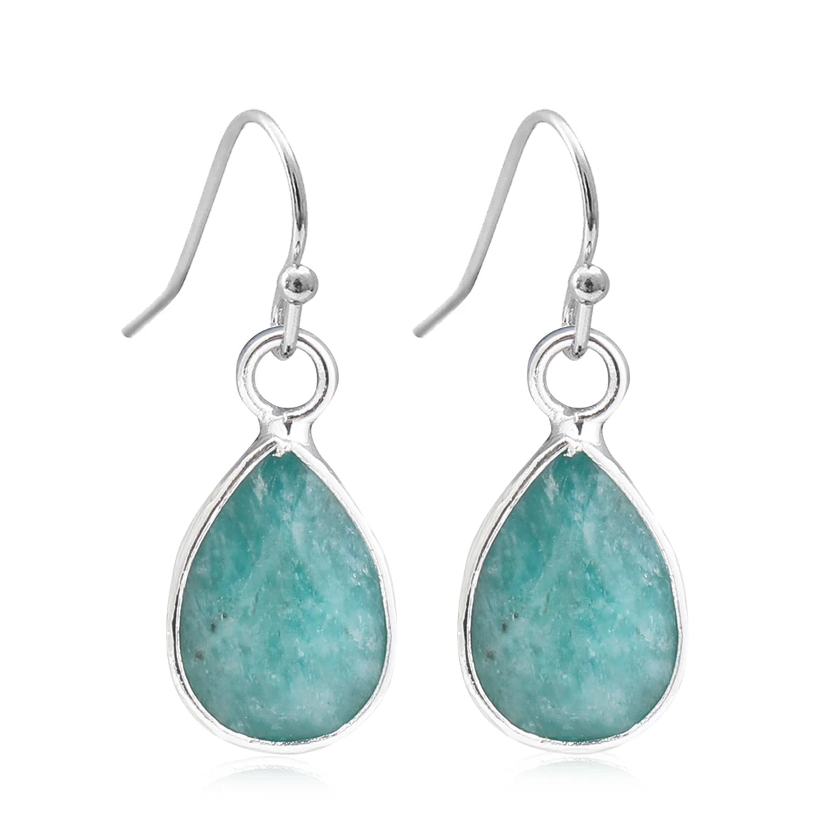 Waterdrop Natural  Stone Dangle Labradorite Earrings for Women Newly Designed  Female Daily Wear Wholesale Dropshiping