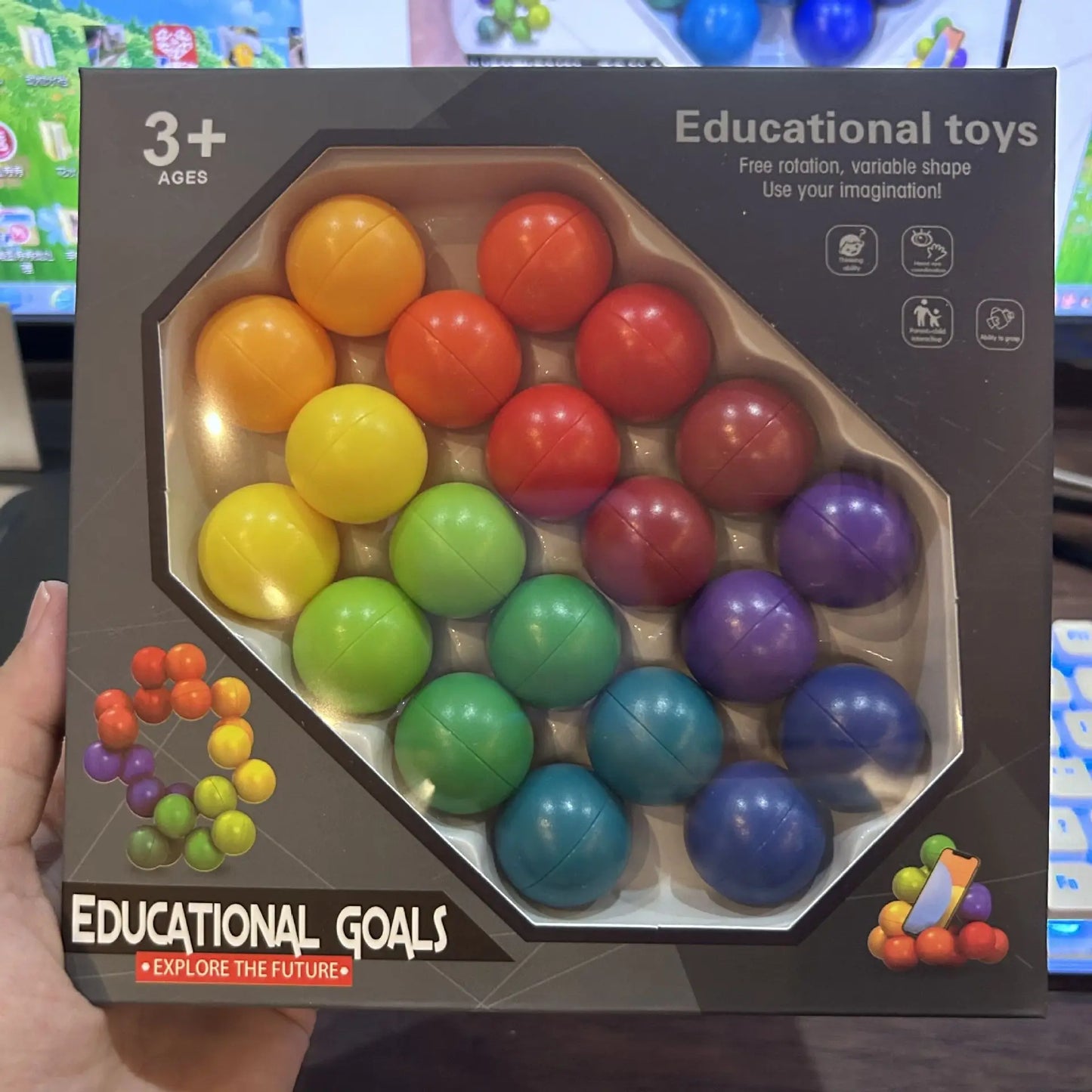 Sensory Fidget Toys - 3D Rotating Educational Balls For Stress & Anxietyelief, Creative Learning Activities