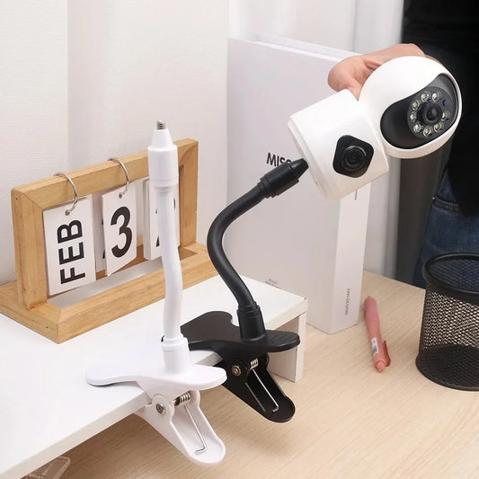 1/2 Pcs Universal No Punching Clip Mount Webcam Stand Attaches To Crib for Baby Monitor Home Flexible Twist Mounting Bracket