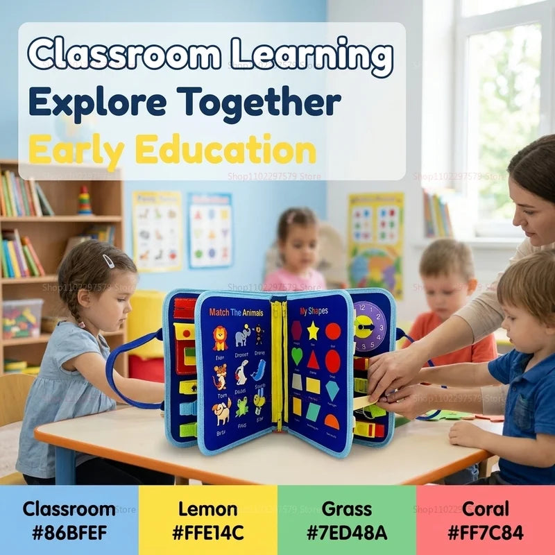 New Busy Board Montessori Toys for Toddler Busy Book Sensory Preshool Early Education Learning Fine Motor Skills Toys For Kids