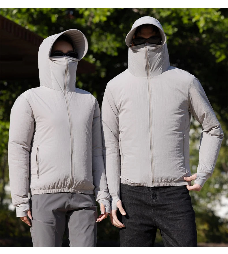 Summer Hooded Air-Conditioning Workwear with Fan Cooling, Outdoor Temperature-Reducing Breathable Hat-Brim Sun Protection Clothi