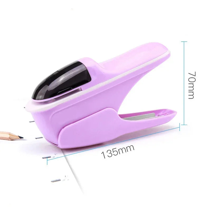 1PC hand-held stapler without nails, bill paper and handbooks, document binding, office, home and school binding supplies