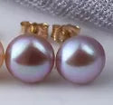 Classic Natural Freshwater Pearl white pink purple black gray 925 sterling silver Stud Earring Jewelry for Women Super Deal