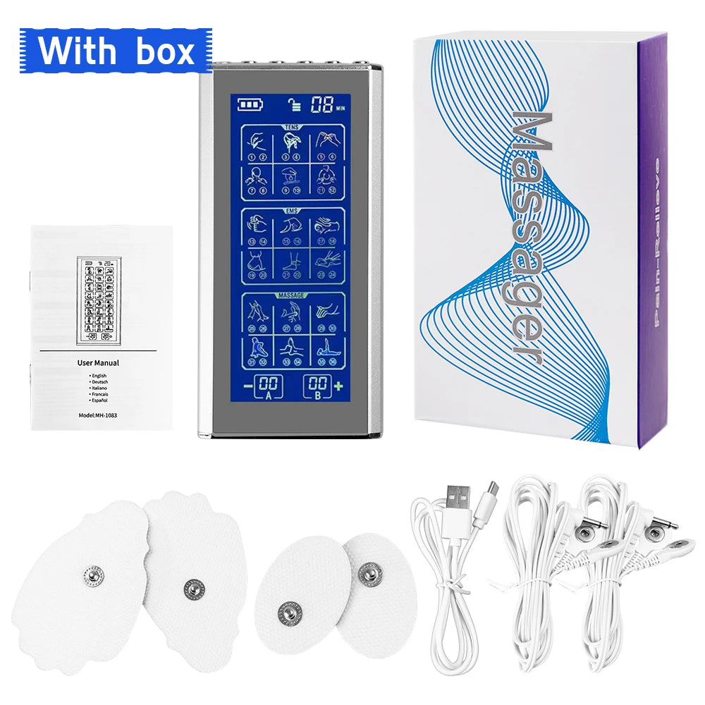 36 Modes Tens Unit Machine with 4 Electrode Pads for Pain Relief Pulse Massage EMS Muscle Stimulator Pain Relief Massage Relax