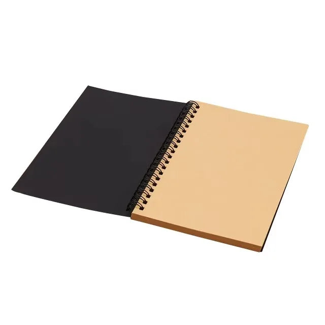 1 Book 50 Sheets Retro Spiral Kraft Paper Notebook Coil Sketchbook Graffiti Drawing Diary Journal Office School Writing Station