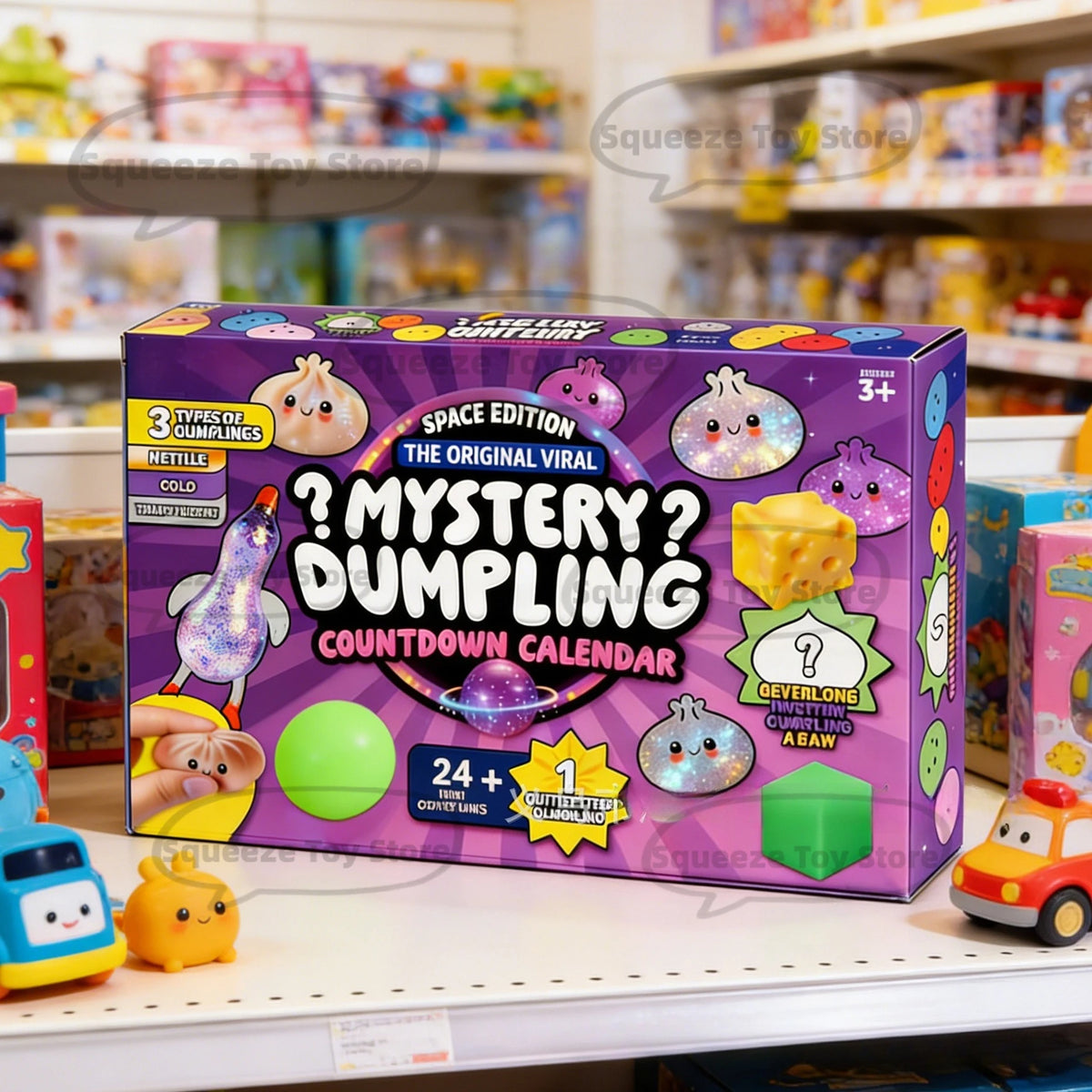 Mystery Box Advent Calendar – 24 Soft Surprise Dumplings for Stress Relief