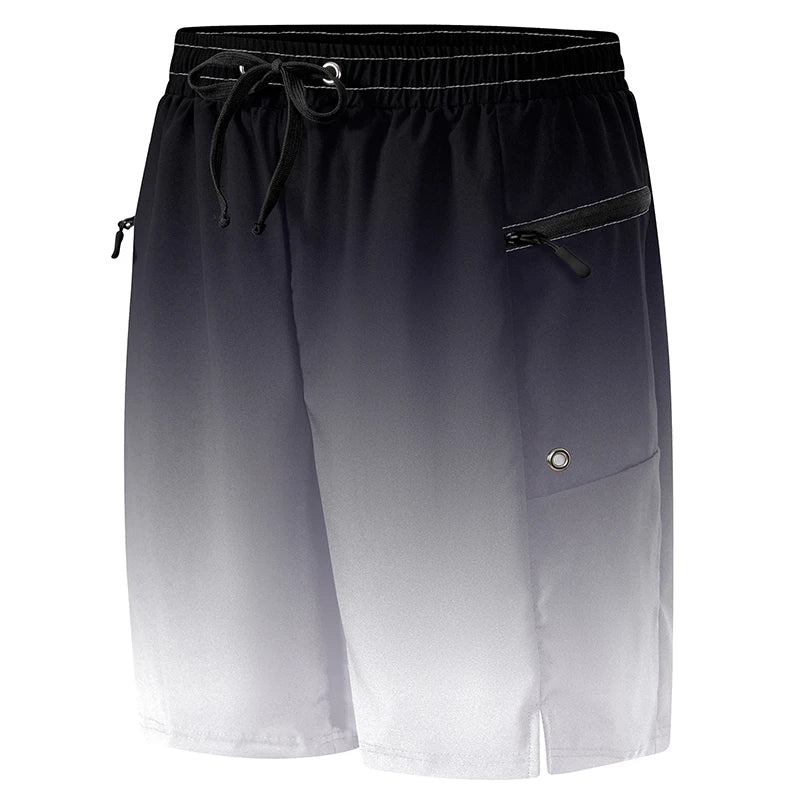 Mens Summer Beach Shorts with Zipper Pockets Quick Dry Board Shorts with Mesh Liner Swim Trunks Swimwear Swimsuit Bathing Suit
