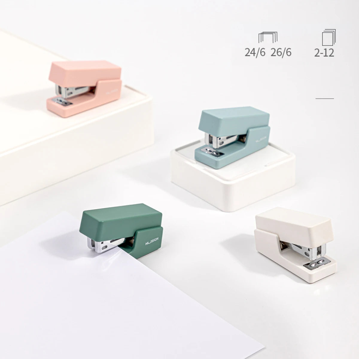 Mini Stapler Set Portable Color Paper Binding Machine Use 24/6 26/6 Staples Fashion Stationery Office Supplies