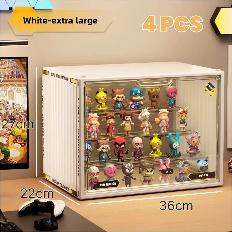 Large Containerized Designs Acrylic Organizer for Collectible Figures and Blind Box Toys Action Figures Desktop Organizers Box