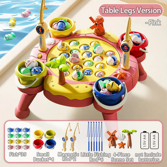 Magnetic Fishing Game - Educational Learning Toy with 2/6 Poles & 25/35/45 Fish for Kids Develops Fine Motor Skills