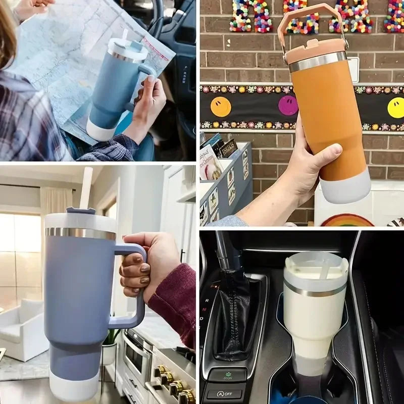 silicone bottom cup holder suitable for Fits 40 OZ Stanley Adventure Quencher Tumbler 30 0Z Stanley lceFlow Flip Straw Bottle