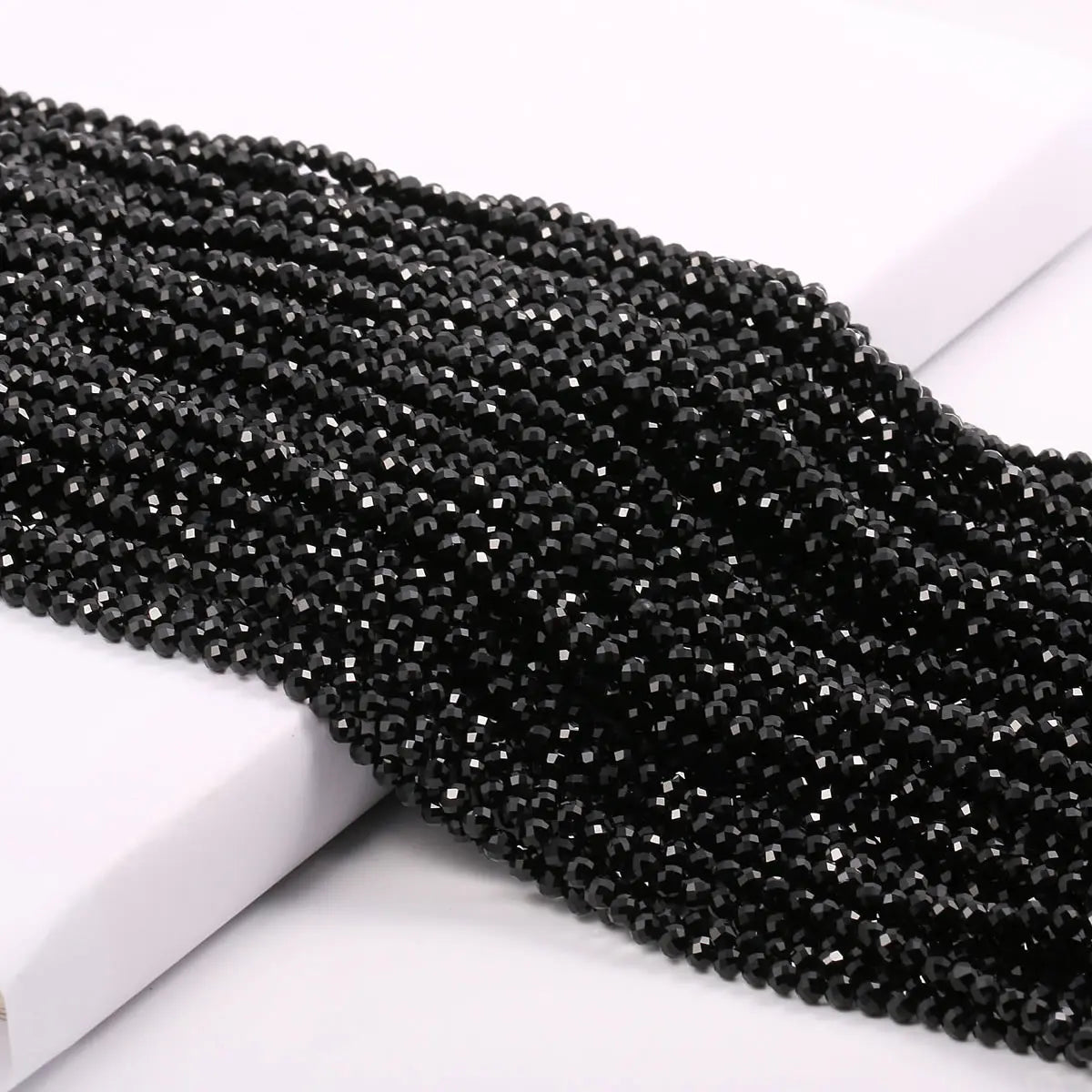 5 Strings Natural Spinel Stone Beads Faceted Round Crystal Spacer Glass Beads Bracelet DIY Jewelry Making Bracelet Necklace