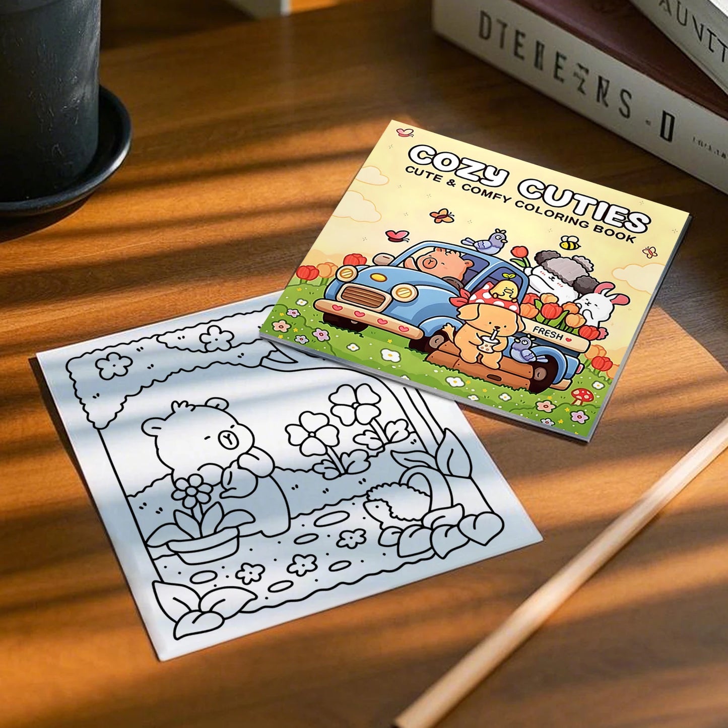COZY CUTIES Cute & Comfy Coloring Book For Adults And Teens Kids Drawing Book Perfect Gift for Halloween Party and Birthday