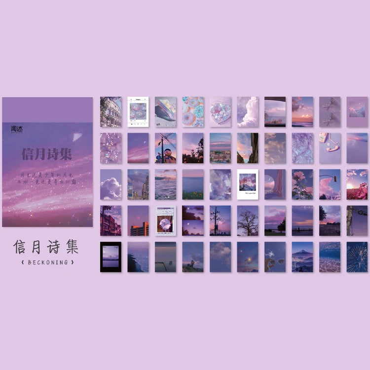 Yoofun 50 Sheets Natural Scenery&Art Paintings Stationery Stickers Book Aesthetic Landscape Cute Scrapbooking Planner Journaling