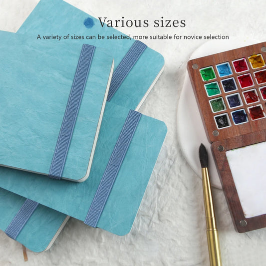 POTENTATE Blue Color Watercolor Journal Drawing Book Hand Notebook Sketch Pad 100% Cotton 300gsm Cold Press for Art Supplies