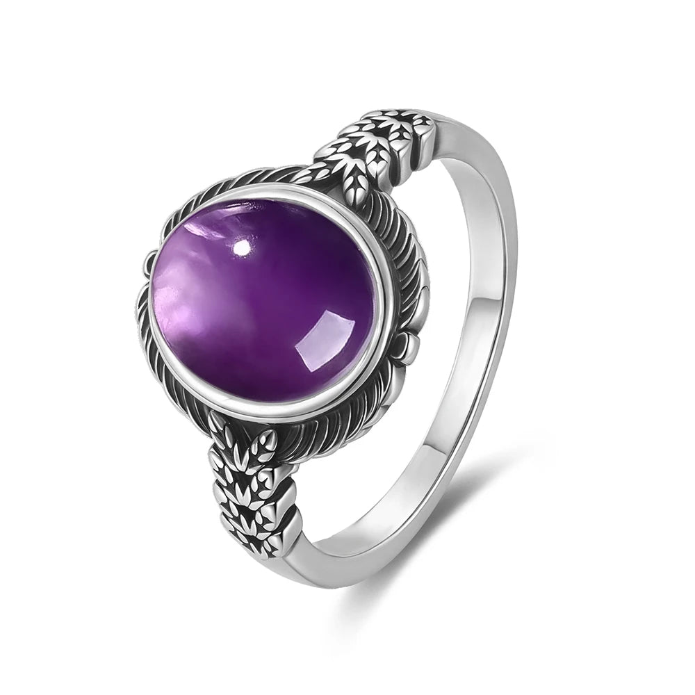 Vintage S925 Sterling Silver Natural Blakc Onyx Ring Oval 8*10MM Simple Black Twists Ring Party Gifts Fine Jewelry For Women Men