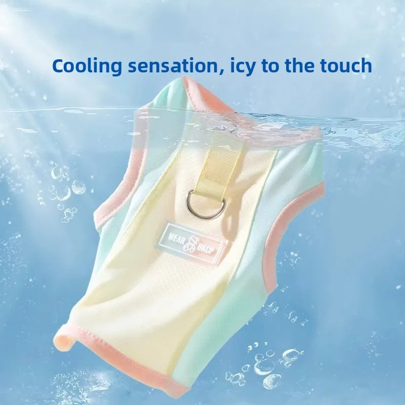 Summer Pet Dog Cooling Vest Ice Silk Breathable Quick Drying Small Dog Clothes Summer Mesh Vest Puppy Chihuahua Pet Clothing