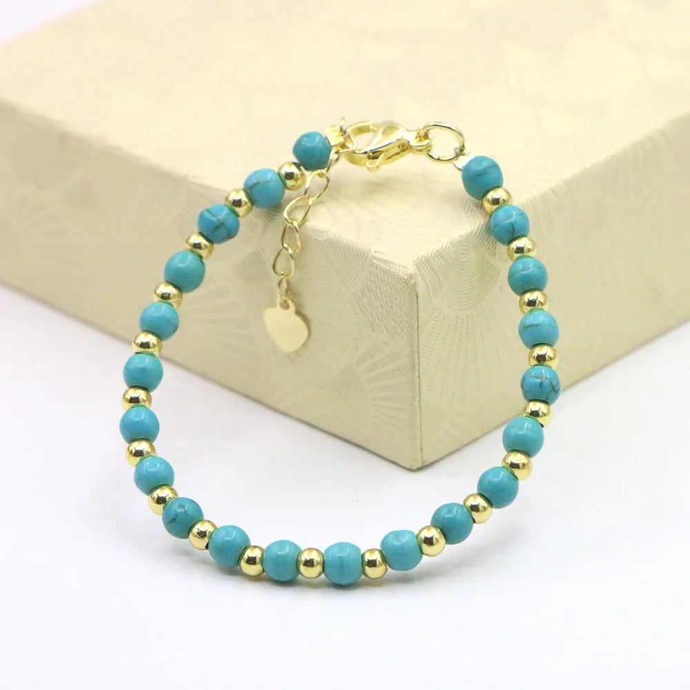 Lovely Baby Baptism Bracelet Natural Stone Crystal Lobster Clasp Parts Yoga Christmas Wedding Girls Gift Jewelry Charm Fashion