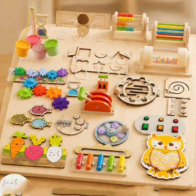 Premium Montessori Busy Board Accessories  Sensory Fine Motor Skills Educational Toys | Wooden Activity Kit For  Preschoolers