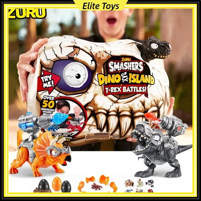Zuru Smashers Dino Island T Rex Battles Surprise Dinosaur Horror House Make Monster Collectible Buildable Figure Toy Gifts