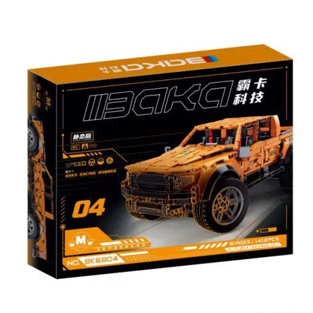 1300+PCS Tech Raptors Pickup Truck Race Car Building Block Kit Compatible MOC Creative DIY Vehicle Bricks Toys Gift Teens Adults